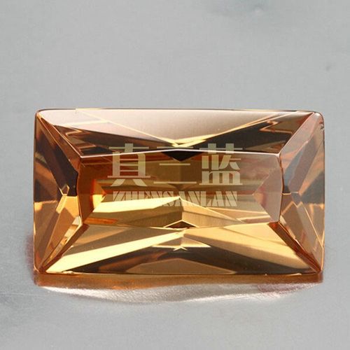 梧州锆石人造宝石 长方直角香槟色的璀璨之选